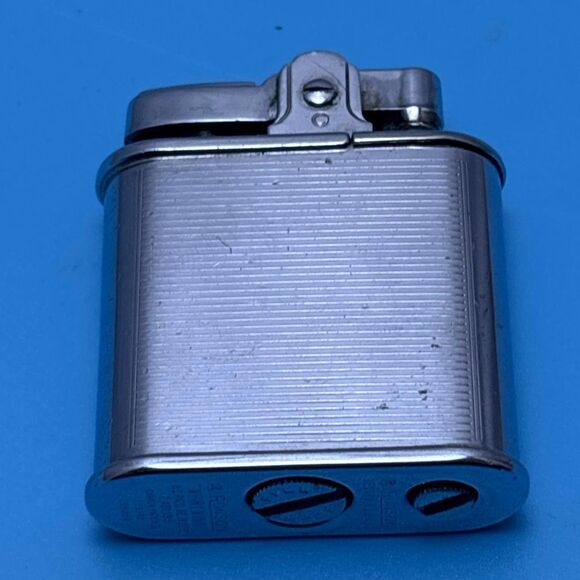 Vintag 1940s Ronson Whirlwind pocket lighter art deco windbreak chrome S flame - Picture 2 of 6